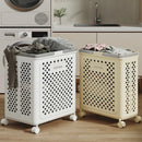 Yoga Mat Storage Basket & Collapsible Laundry Bin with Wheels by Axyaa