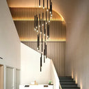Axyaa Modern LED Chandeliers for Duplex Apartment Stair. Illuminate Living Room with Loft Style Lamp
