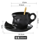 Axyaa Abstract Face Couple Ceramic Coffee Cup and Saucer Set