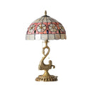 Axyaa Modern Brass Table Lamp LED Tiffany Shell Decor Retro Copper Desk Light