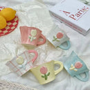 Axya Flower Mug: Hand-Painted Ceramic, Ins Style, Underglaze Color, Kitchen Drinkware