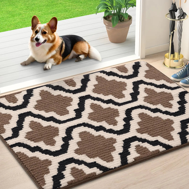 Axyaa Washable Indoor Entryway Door Mat Non-Slip Absorbent Resist Dirt Floor Mat