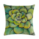 Axyaa Tropical Leaf Flax Pillowcase for Chic Living Room Decor