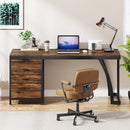 Axyaa Industrial Computer Desk with 3 Reversible Drawers, 59-Inch Workstation & Study Table