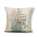 Axyaa Geometric Abstract Face Linen Cushion Cover 45x45Cm