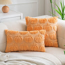 Axyaa Halloween Pumpkin Plush Pillowcase: Simple & Embroidered Cojines Cover