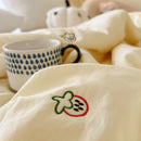 Axyaa Soft Washed Summer Quilt - Minimalist Embroidered Blanket, Single Double Size