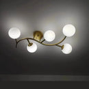 Axyaa Modern Glass LED Ceiling Lights Gold/Black Metal Lamps for Home Decor