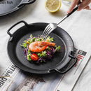 Axyaa Black Ceramic Steak Plate Double Ear Salad Dessert Bread Molecular Cuisine Dishes