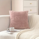 Axyaa Striped Knit Fabric Throw Pillow Covers 18x18 Inch Square Cushion Cases