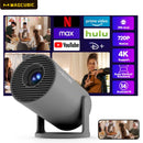 Axyaa 4K Android 14 Projector HY300 Pro Dual Wifi6 BT5.4 1280*720P Outdoor Cinema