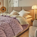 Axyaa Warmth Duvet Cover Blanket: Soft Cozy Fleece Quilt Cover for Winter Beds