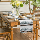 Axyaa Autumn Snow Mountains Table Runner for Home Wedding Centerpieces & Party Decor