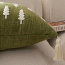 Embroidered Christmas Tree Cushion Cover Set for Festive Home Decor by Axyaa