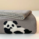 Axyaa Panda Print Milk Velvet Queen Size Blanket - Soft & Warm Flannel Sofa Throw