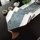 Axyaa Chinese Style Luxury Jacquard Table Runner with Tassel for Home Decor