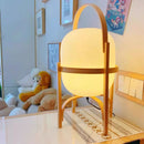 Axyaa Glass Table Lamp with Wood/Metal Frame