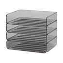 Axyaa 4-Tier Paper Tray Desk Organizer with Pen Holder, Stackable File Organizer