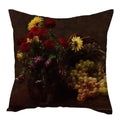Axyaa Vintage Flowers & Birds Oil Painting Pillow Cover