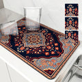 Axyaa Paisley Drying Mat: Absorbent, Antiskid, Quick Dry, Kitchen & Bathroom Tableware Drain Pad