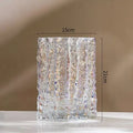 Axyaa Relief Texture Glass Vase Creative Hydroponic Flower Pot Decor Desk Decoration