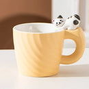 Axyaa Cartoon Cat Ceramic Mug - Cute Breakfast Tea Cup for Home Office