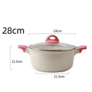 Axyaa 24cm Soup Pot Non Stick Large Capacity Stewing Pot Kitchen Accessory