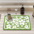 Axyaa Cartoon Flowers Silicone Coasters - Absorbent Kitchen Drying Mat