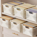 Axyaa Plastic Desktop Storage Basket Stackable Rack Hollow-out Design Multi-purpose Bin