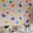 Axyaa Bohemian Floral Self-Adhesive Flower Wall Art - Peel and Stick Kids Room Decor