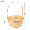 Axyaa Rattan Fruit Basket with Long Handle and Bamboo Flower Basket