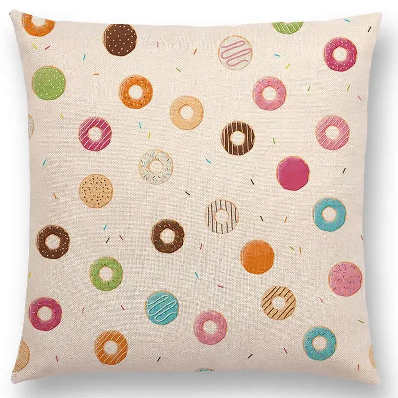 Axyaa Chocolate Candy Donuts Ice Cream Cushion Cover Party Throw Pillow Case
