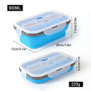 Axyaa Silicone Lunch Box Spoon Portable Bento Container 900ml