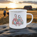 Axyaa Cute Rabbit Enamel Mug for Charming Breakfasts and Outdoor Adventure