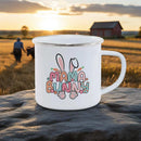 Axyaa Cute Rabbit Enamel Mug for Charming Breakfasts and Outdoor Adventure