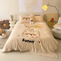 Axyaa Cartoon Style Lamb Wool Printed Blanket - Double-Sided High-Gram Shawl Blanket