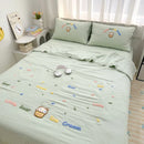 Axyaa Cartoon Embroidered Duvet Set: Breathable & Thin for Summer Comfort