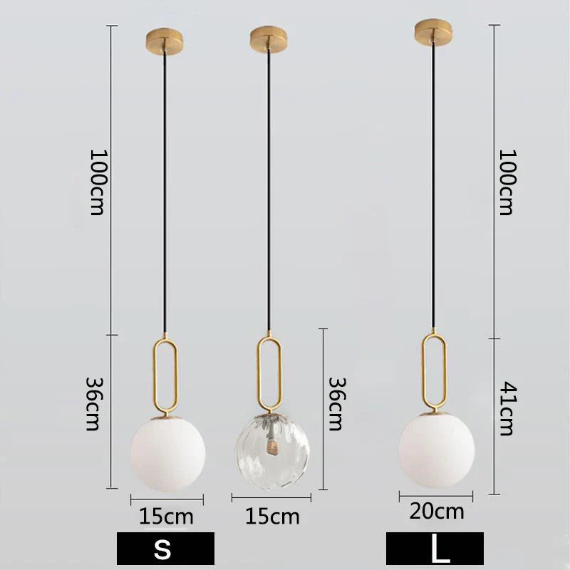 Axya Nordic Glass Pendant Lights for Modern Spaces: Stylish Brass Decor Lighting Fixture