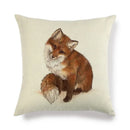 Axyaa Fox Pattern Linen Pillow Cover 45*45cm