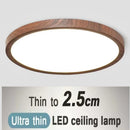 Axyaa Circular Wood Grain LED Ceiling Lamp for Home, Restaurant, and Balcony