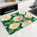 Axyaa Plant Oil Painting Kitchen Antiskid Drying Mat