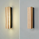 Axyaa Nordic Wood LED Wall Sconce: Up and Down Lamp for Bedroom, Living Room, Bathroom