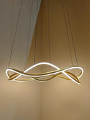 Axyaa Line Art LED Chandelier Modern Designer 3D Curved Pendant Lamp for Home Decor