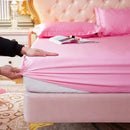 Axyaa Satin Silky Fitted Bed Sheet Set - Luxury Solid Color Sheets & Pillow Cases