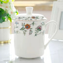 Axyaa Bone  Wake Up Coffee Mug, Flower Tea Cup with Lid