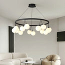 Axyaa White Glass Ball Chandelier Pendant for Kid's Room or Dining Area