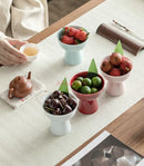 High Footed Ceramic Plate for Chinese Afternoon Tea Desserts by Axyaa