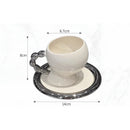 Axyaa Ceramic White Purple Latte Art Coffee Cup Set Couples Home Breakfast Mug