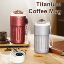 Titanium Coffee Mug by Axyaa: Smart, Portable, Striped Design, Vacuum Flask Tumbler