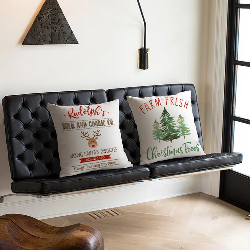 Axyaa Christmas Cushion Covers 45x45 - Modern Home Decor Pillowcases for Sofa, Couch, Bed